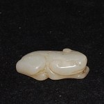 Antiker Kleiner Toad in weisser Jade